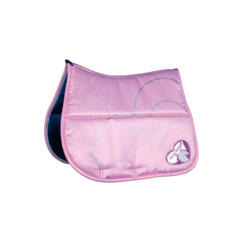 HKM Funny Horses Hearts Fleece Bandages – Donkerblauw, Set Van 4, 150 Cm, Met Klittenband